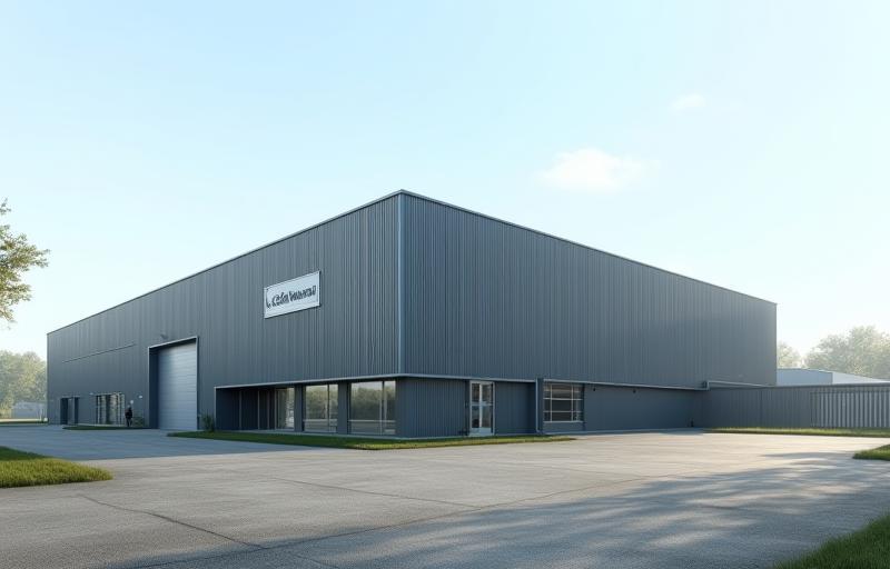 Exterior view of the Acciai Meridionali steel facility in Taranto