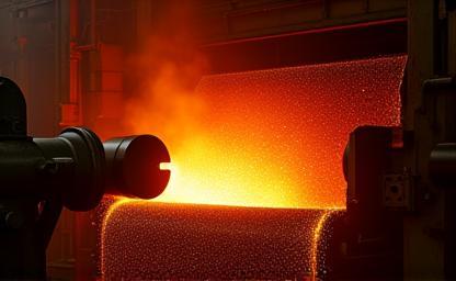 Image depicting the hot steel rolling operation in a mill
